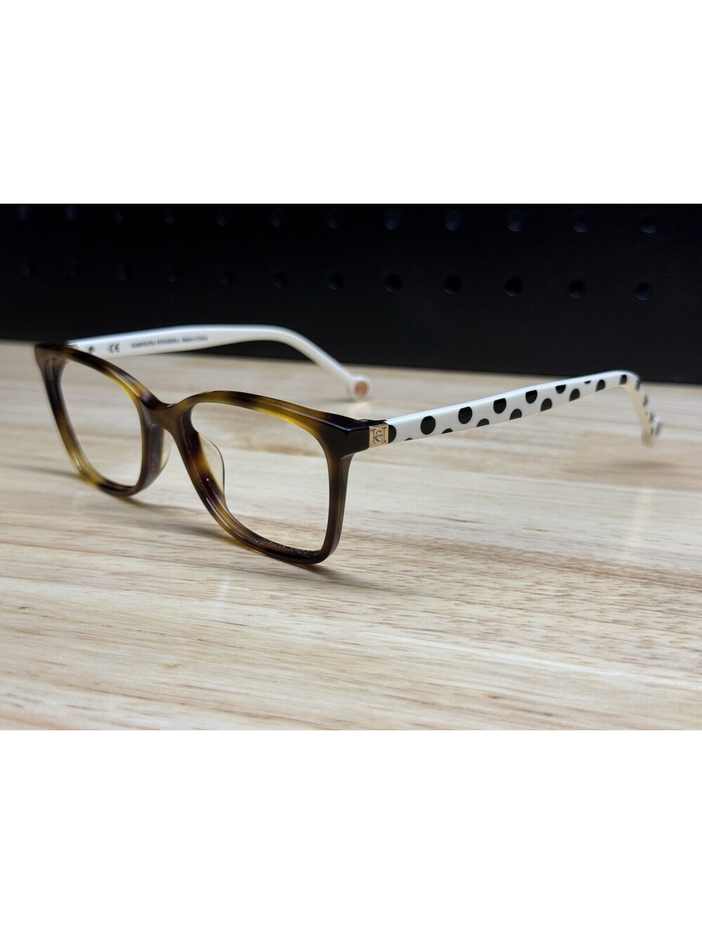Carolina Herrera VHE895K 0752 Eyeglass Frames Polka Dot Brown Tort 51[]16-135